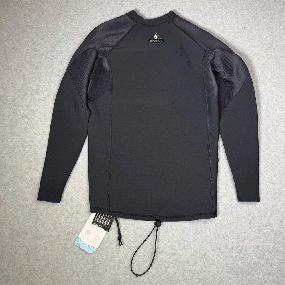 New O'Neill Hyperfreak 1.5mm Long Sleeve Wetsuit Top Men's Size Large Black